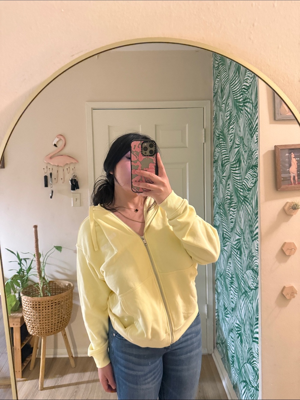 Soft Yellow Zip-Up Hoodie